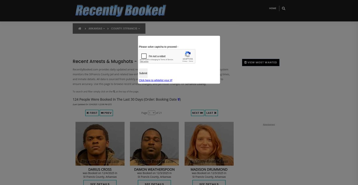 Preview of recentlybooked.com