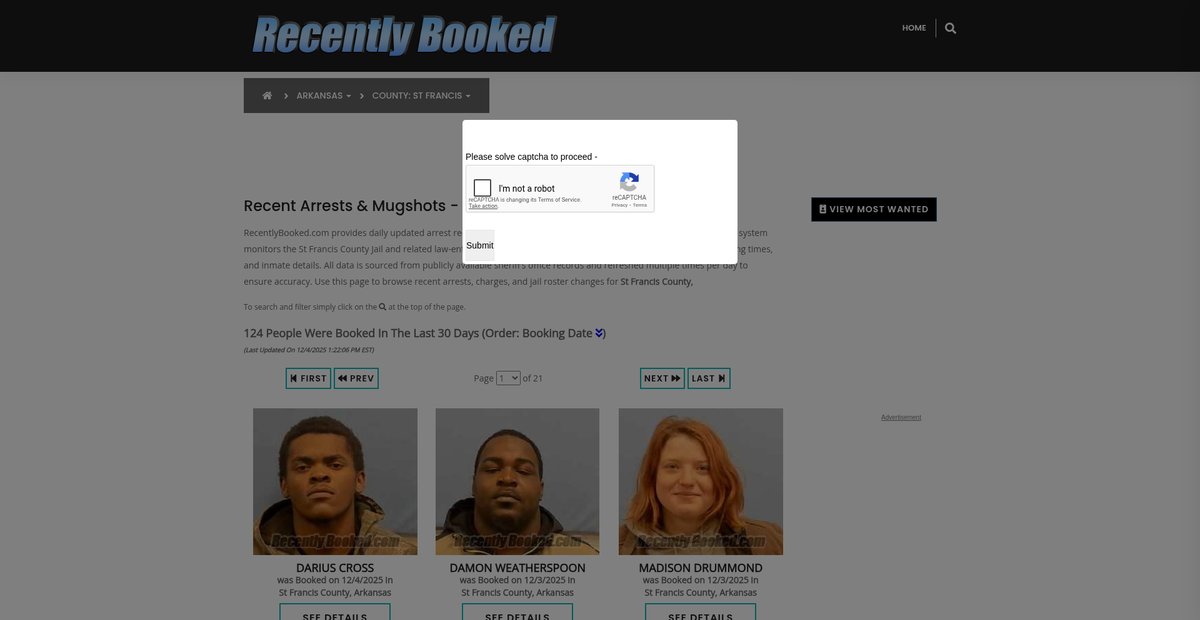 Preview of recentlybooked.com
