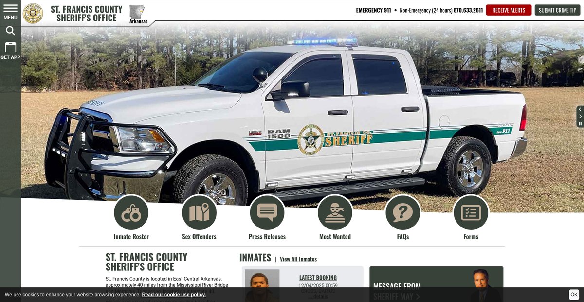 Preview of stfranciscountysheriff.org
