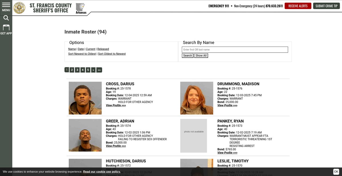 Preview of stfranciscountysheriff.org