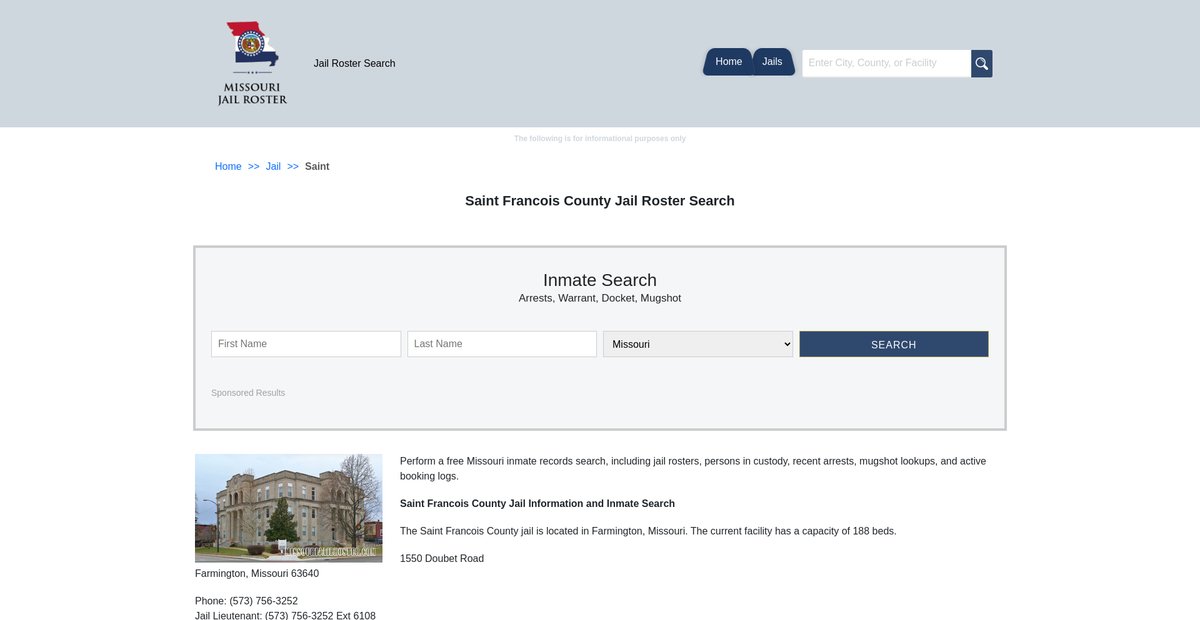 Preview of missourijailroster.com