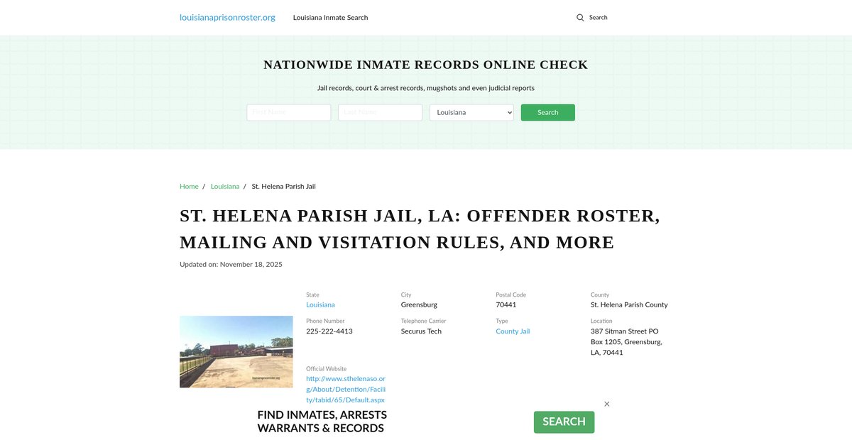 Preview of louisianaprisonroster.org