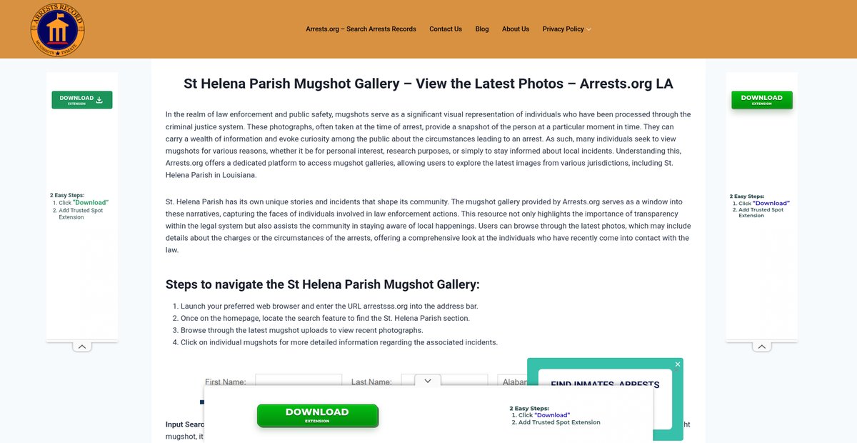 Preview of st-helena-parish-mugshot.arrestsssorg.com