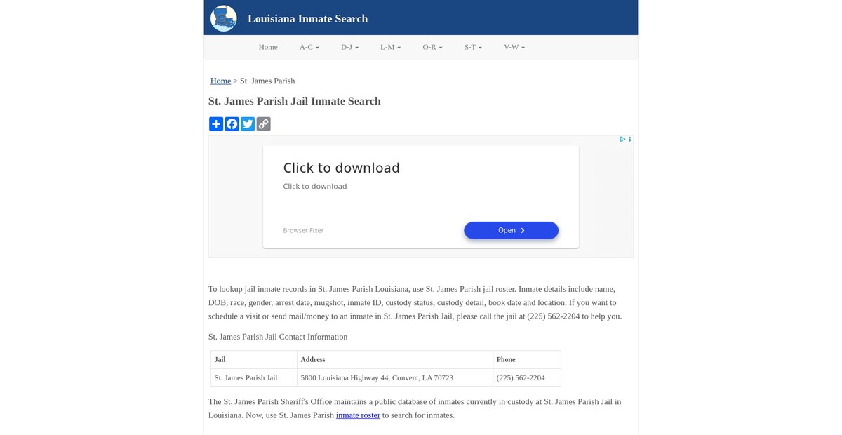 Preview of inmatesearchla.org