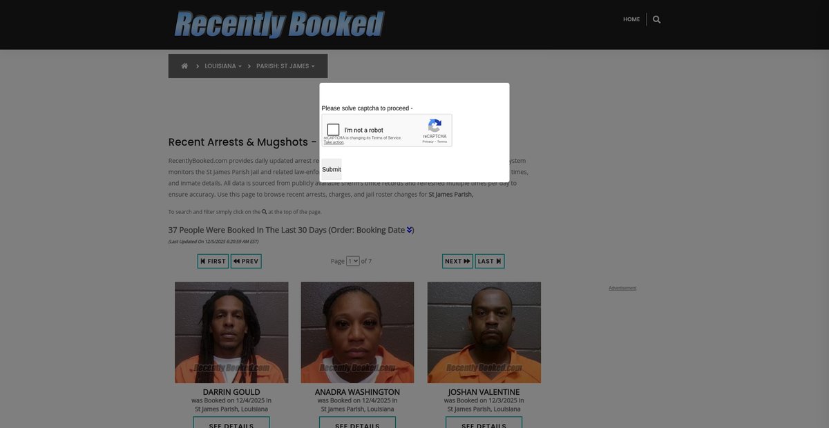 Preview of recentlybooked.com