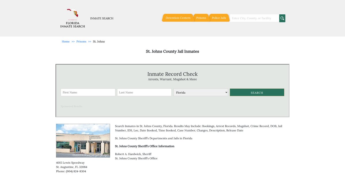 Preview of floridainmatesearch.net