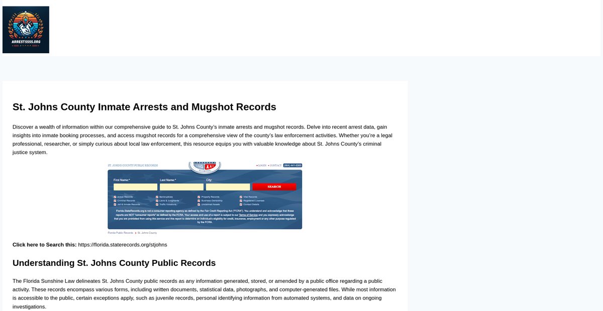 Preview of st-johns.arrestssss.org