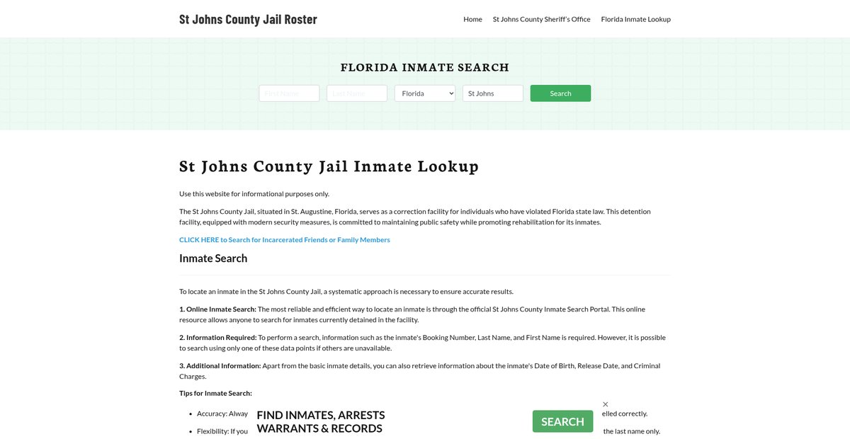 Preview of stjohnscountyjail.org
