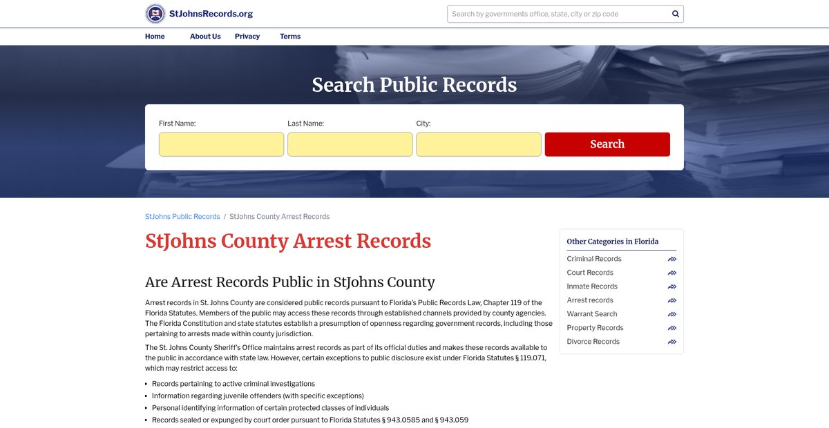 Preview of stjohnsrecords.org