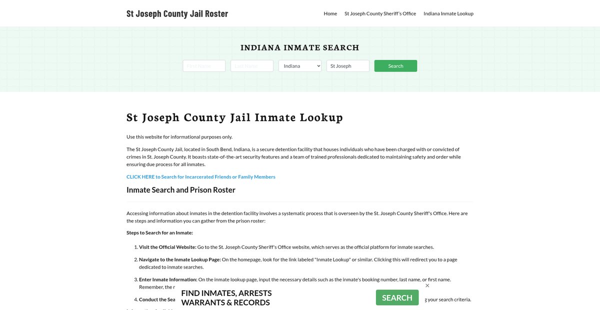 Preview of stjosephcountyjail.org