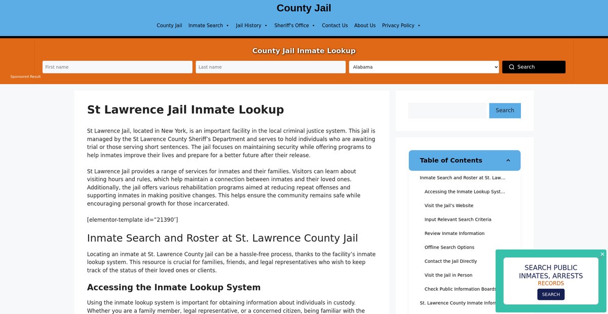 Preview of st-lawrence.countyjail.org