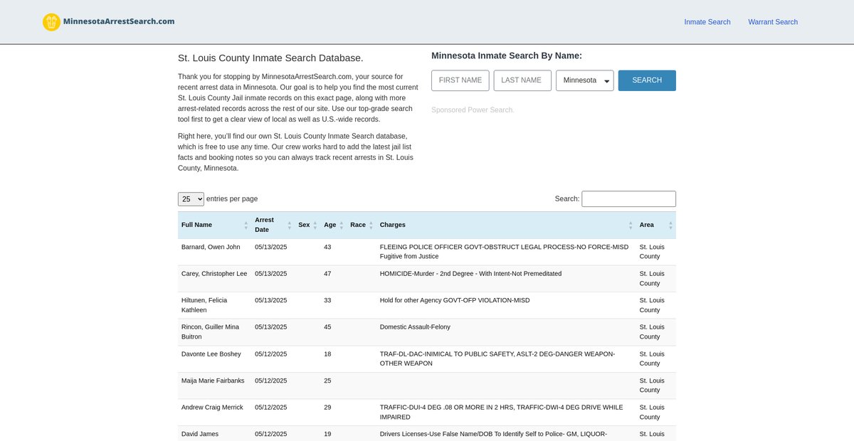Preview of minnesotaarrestsearch.com