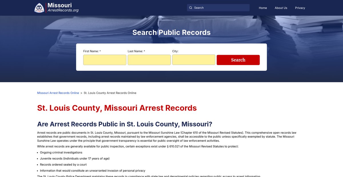 Preview of missouriarrestrecords.org