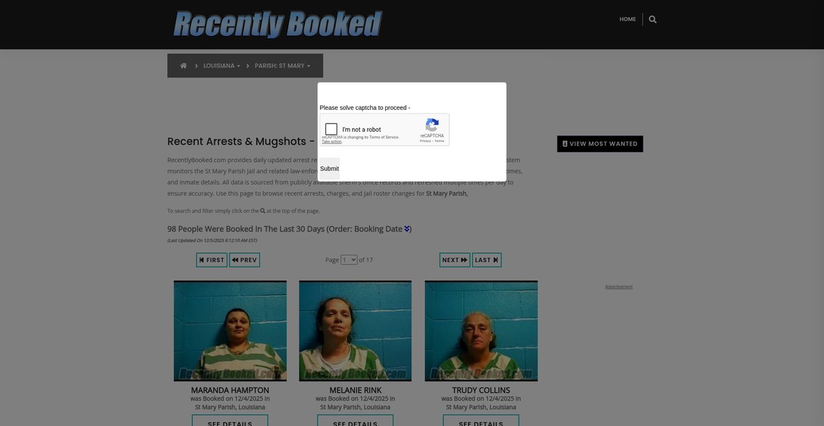 Preview of recentlybooked.com