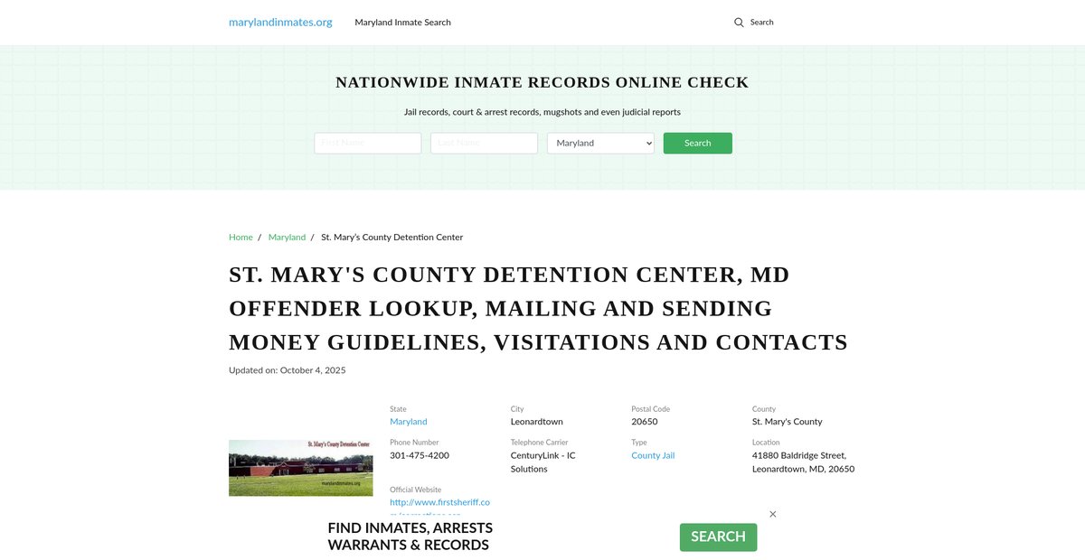 Preview of marylandinmates.org