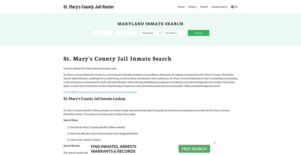 Preview of stmaryscountyjail.org