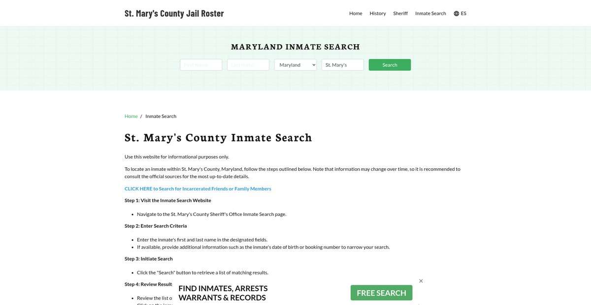 Preview of stmaryscountyjail.org