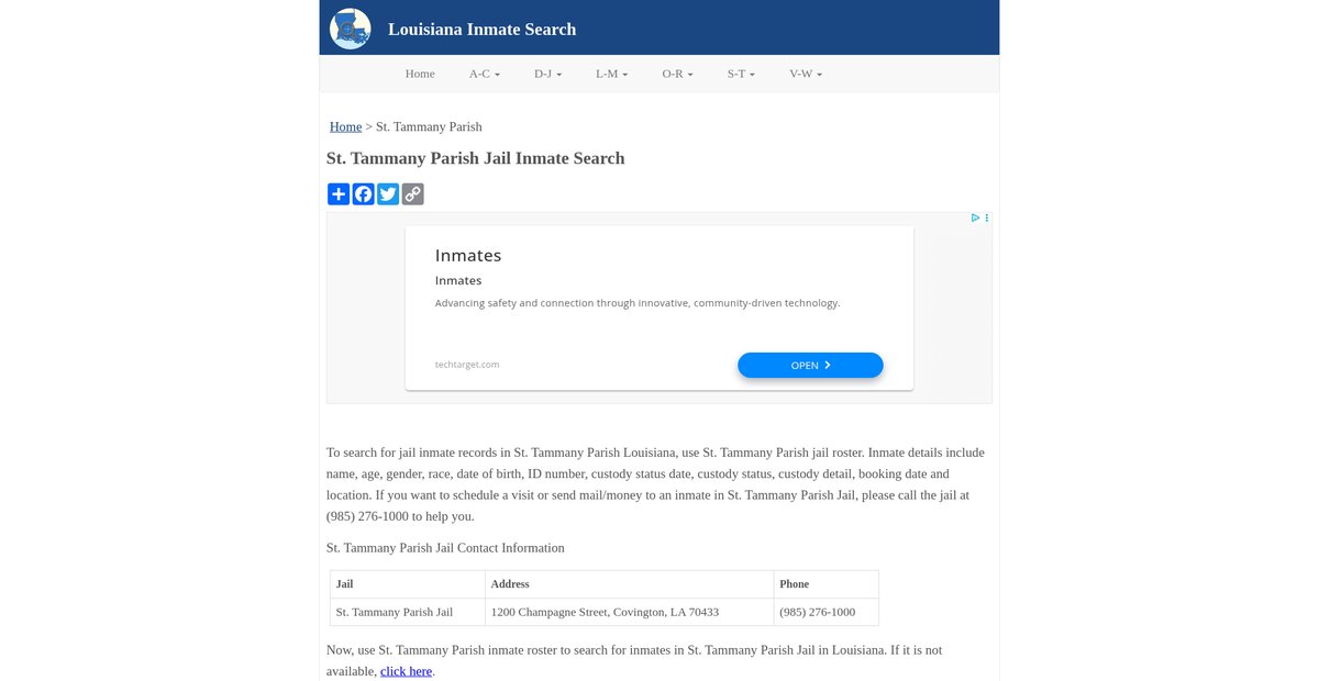 Preview of inmatesearchla.org