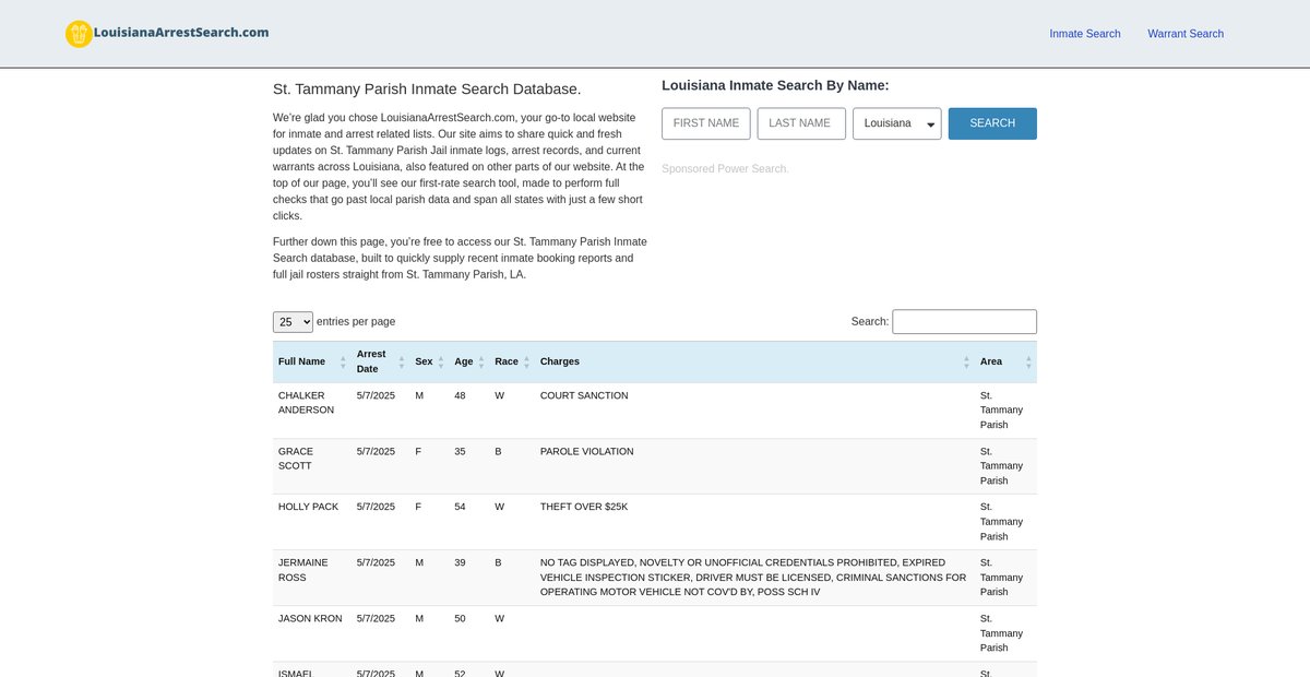 Preview of louisianaarrestsearch.com