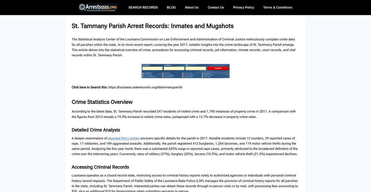 Preview of st-tammany-parish.aarrestsorg.org