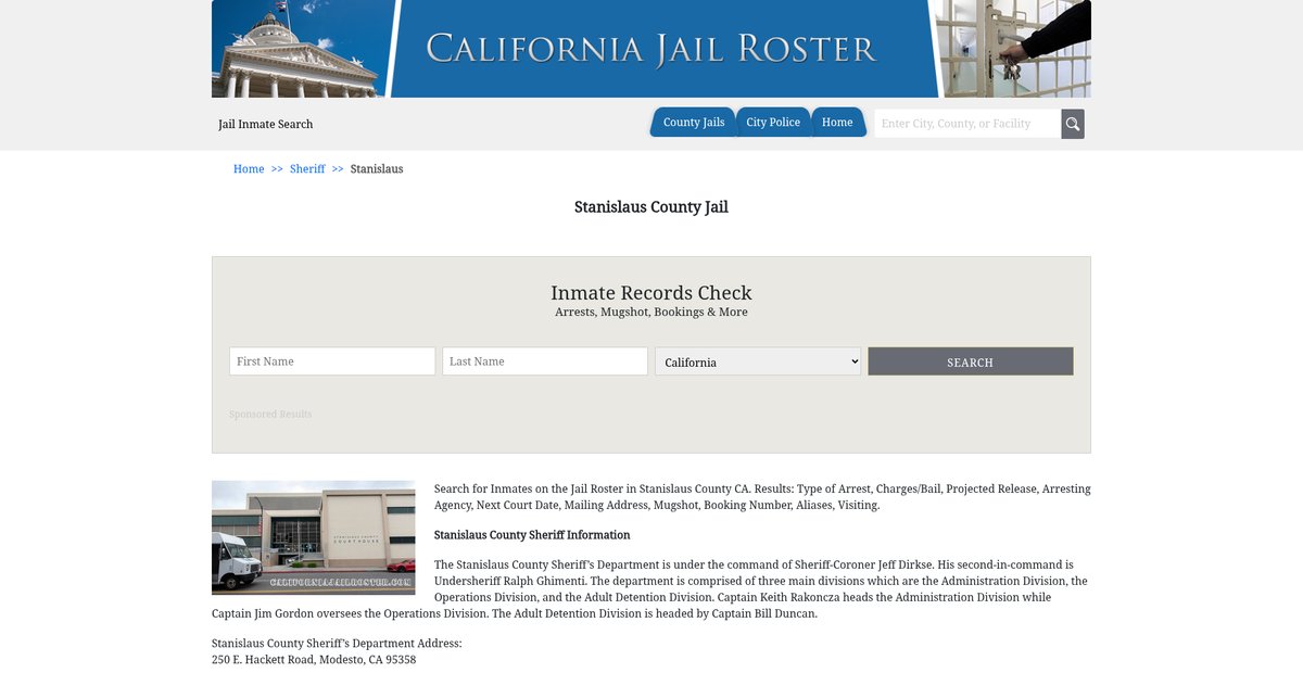 Preview of californiajailroster.com