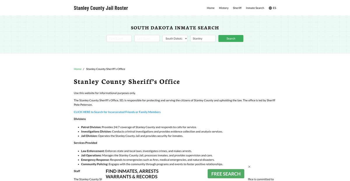 Preview of stanleycountyjail.org