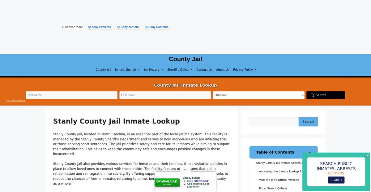 Preview of stanly.countyjail.org