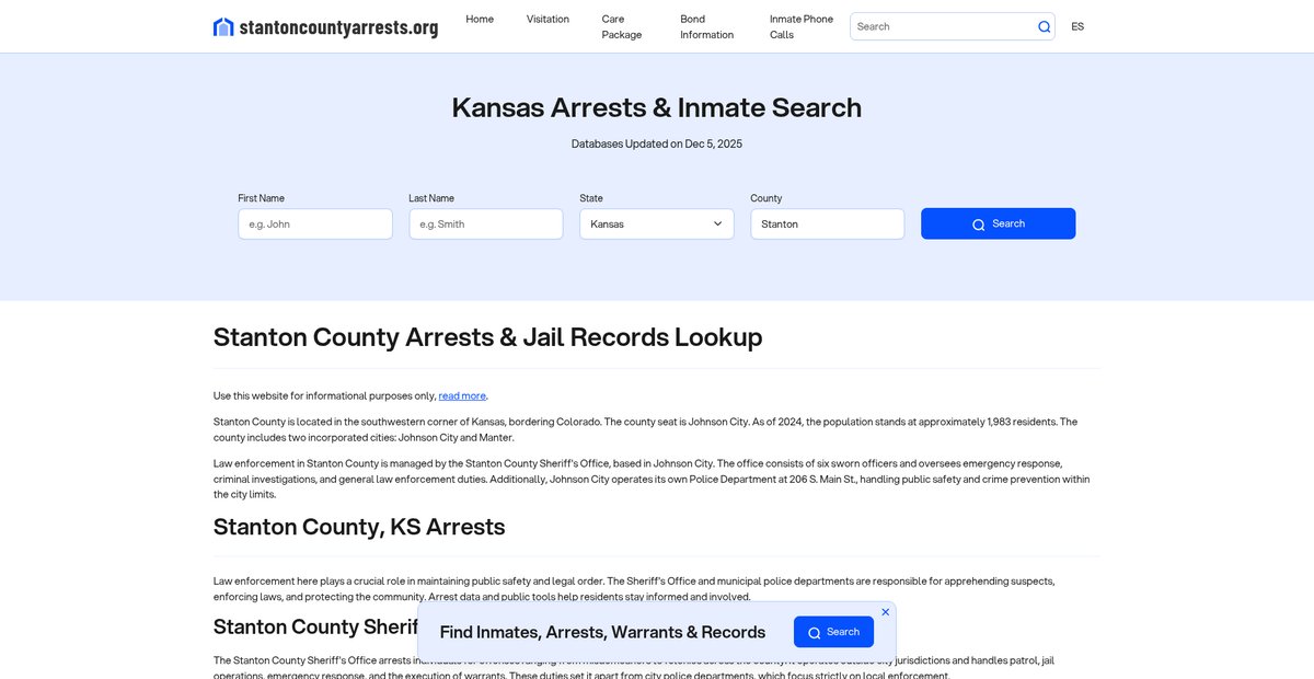 Preview of stantoncountyarrests.org