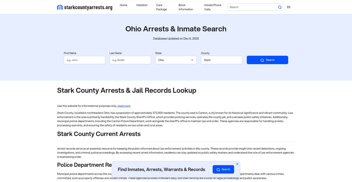 Preview of starkcountyarrests.org