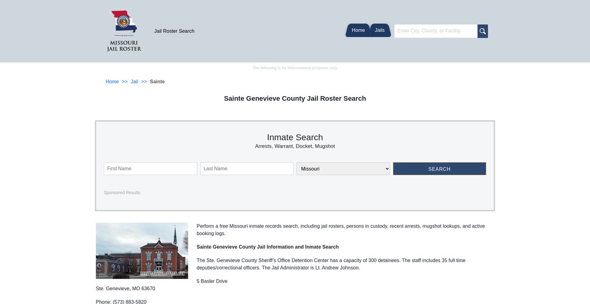 Preview of missourijailroster.com