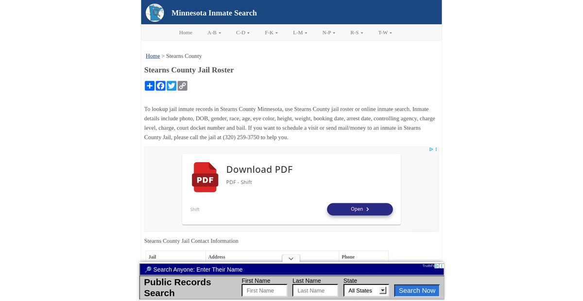 Preview of inmatesearchmn.org