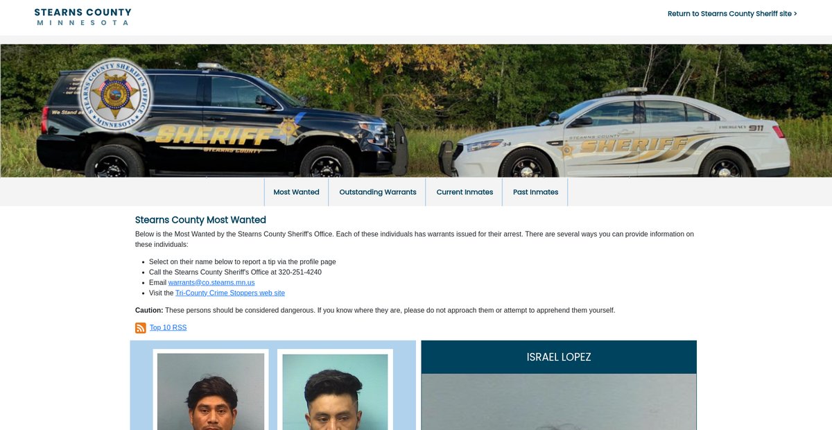 Preview of jailroster.stearnscountymn.gov