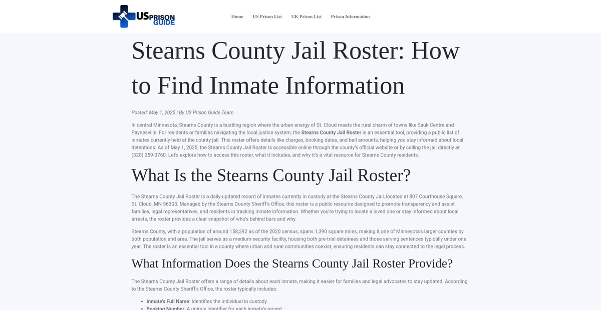 Preview of usprisonguide.com