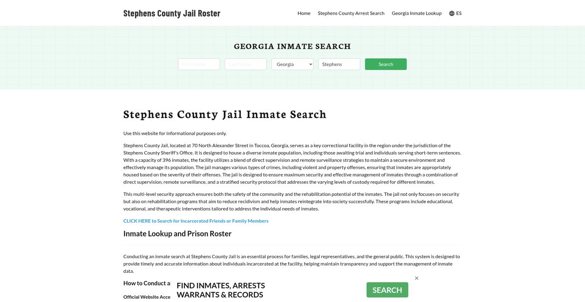 Preview of stephenscountyjail.org