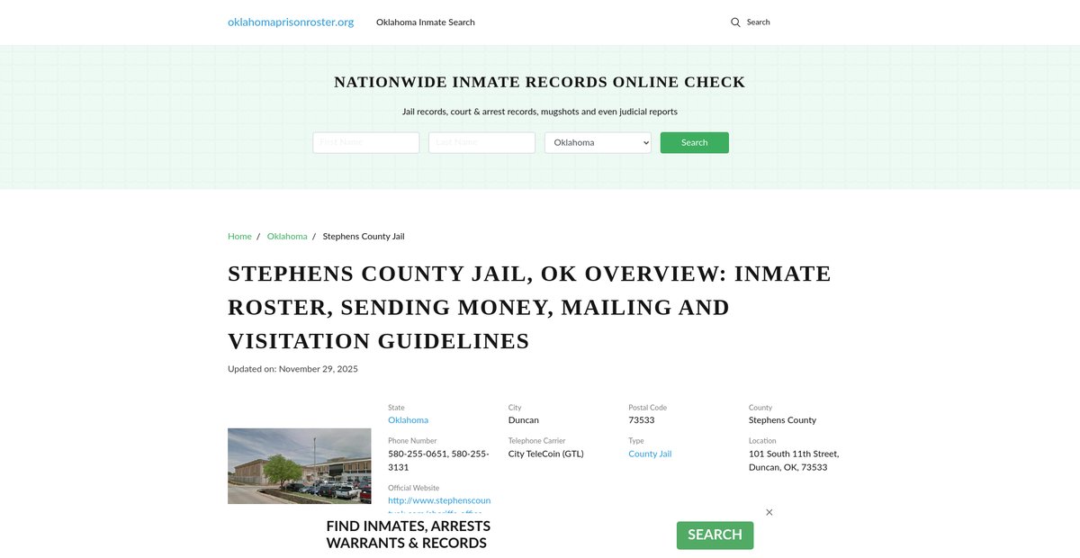 Preview of oklahomaprisonroster.org