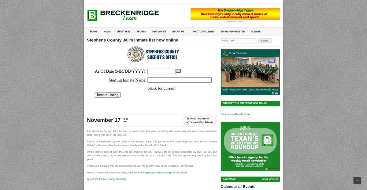 Preview of breckenridgetexan.com