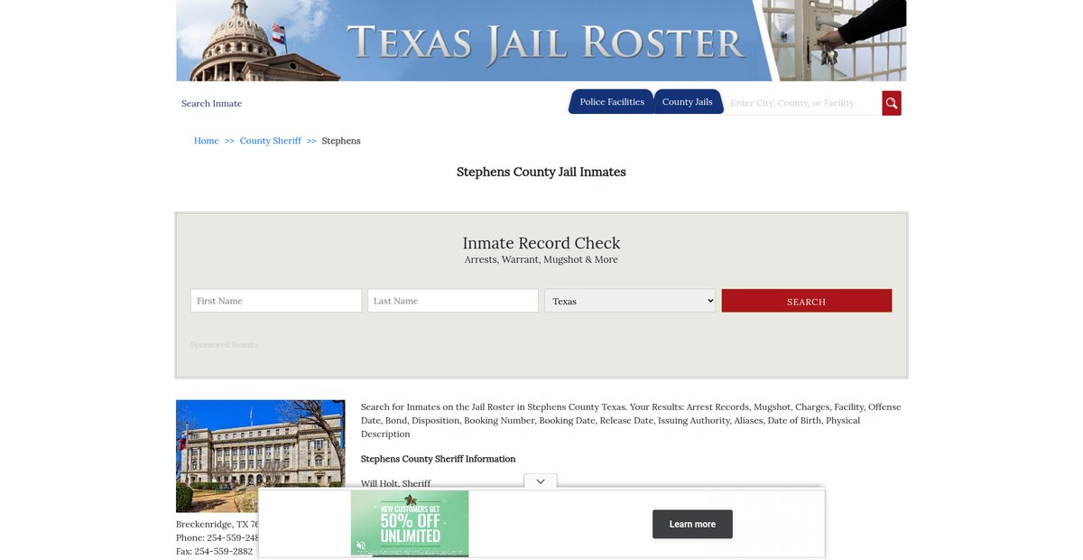 Preview of texasjailroster.com