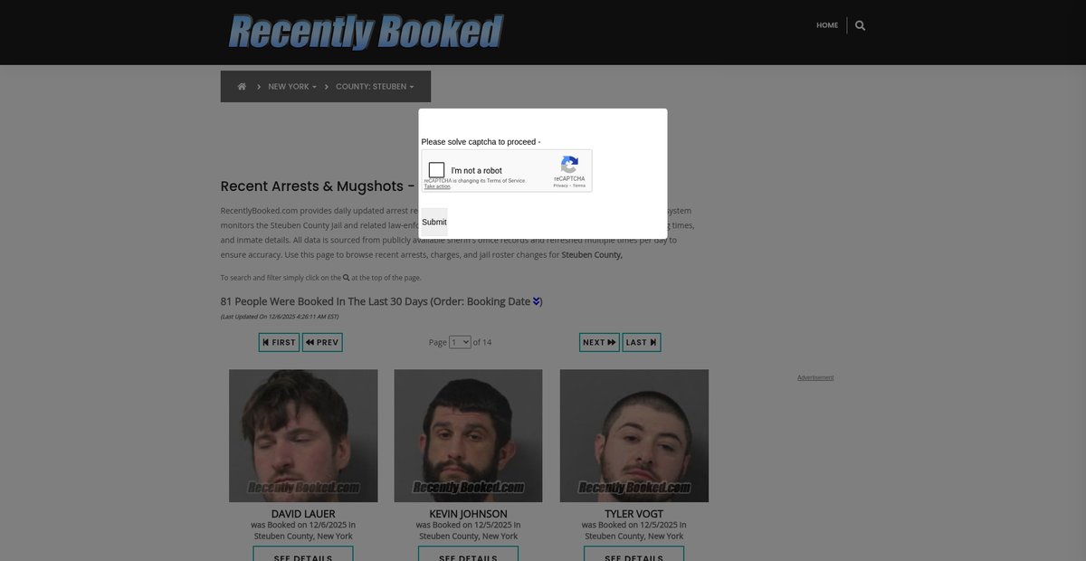 Preview of recentlybooked.com