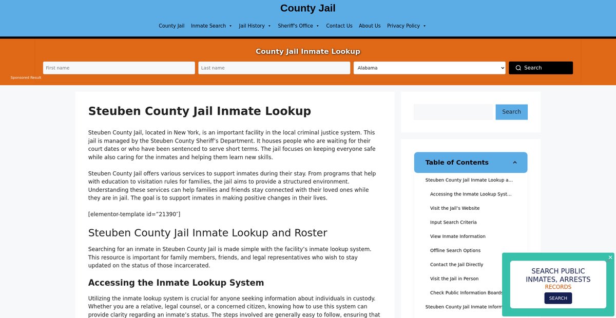 Preview of steuben.countyjail.org