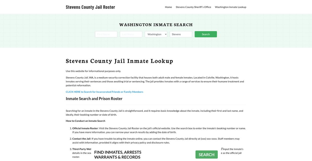 Preview of stevenscountyjail.org