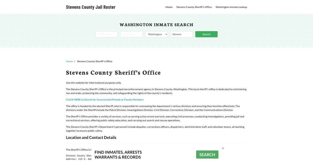 Preview of stevenscountyjail.org