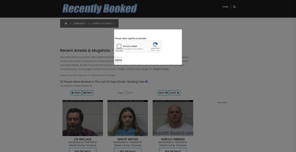 Preview of recentlybooked.com