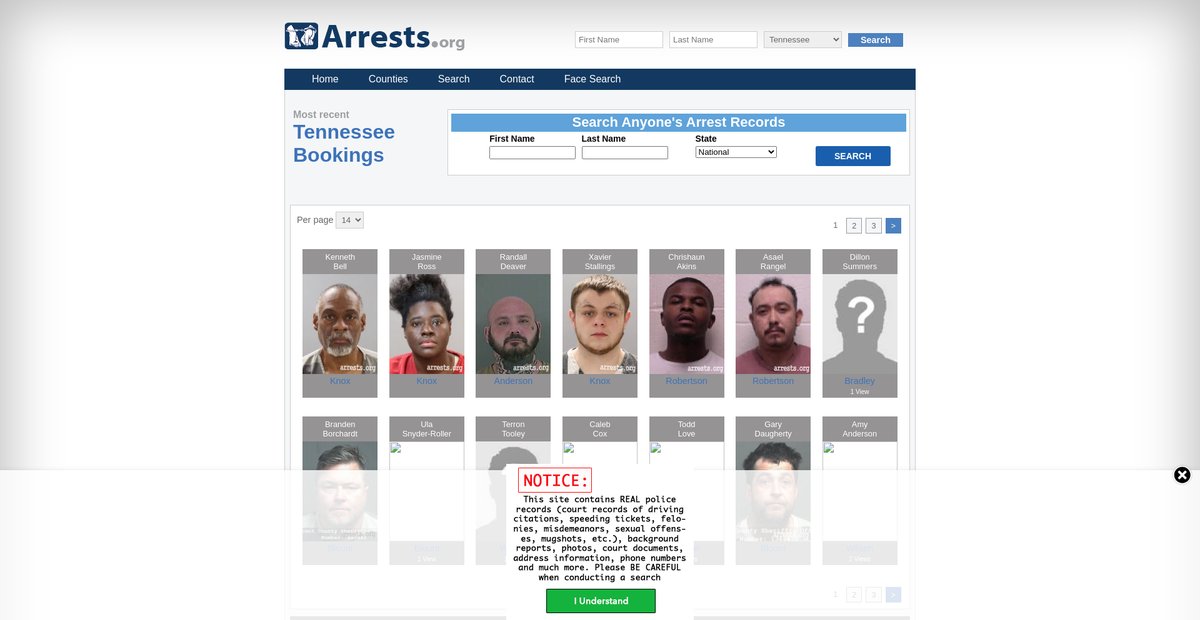 Preview of tennessee.arrests.org