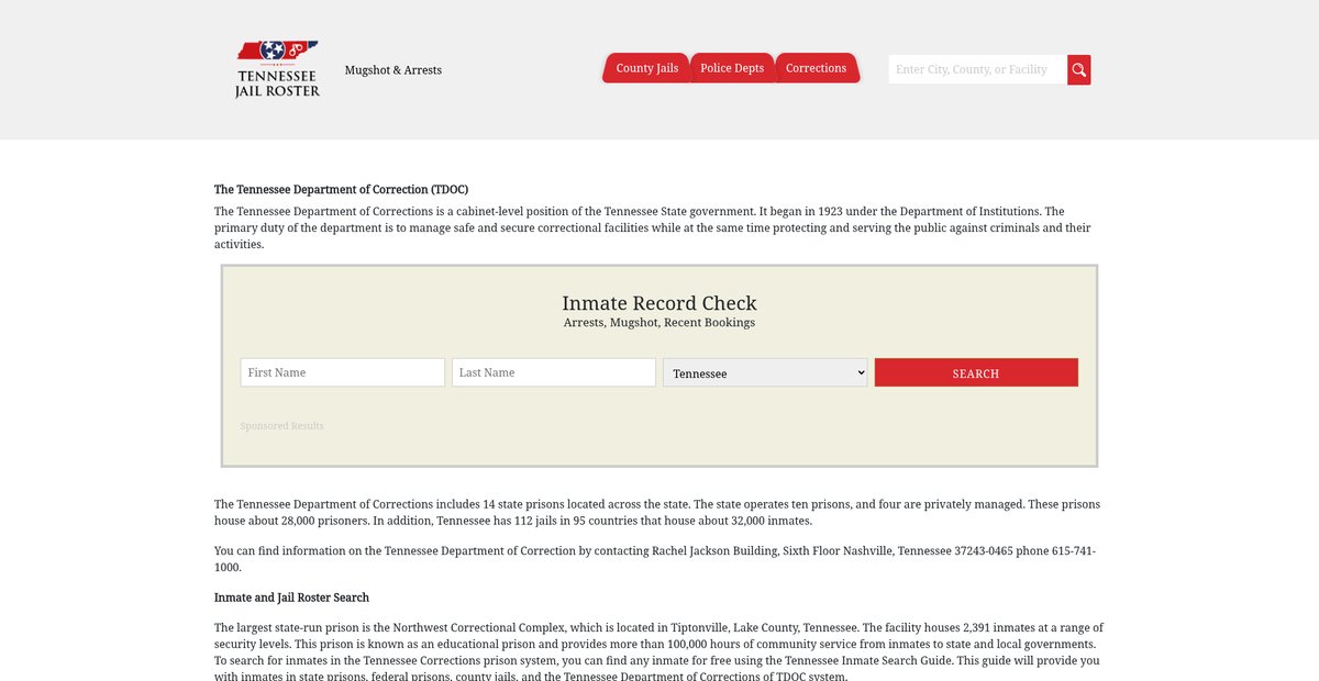 Preview of tennesseejailroster.com