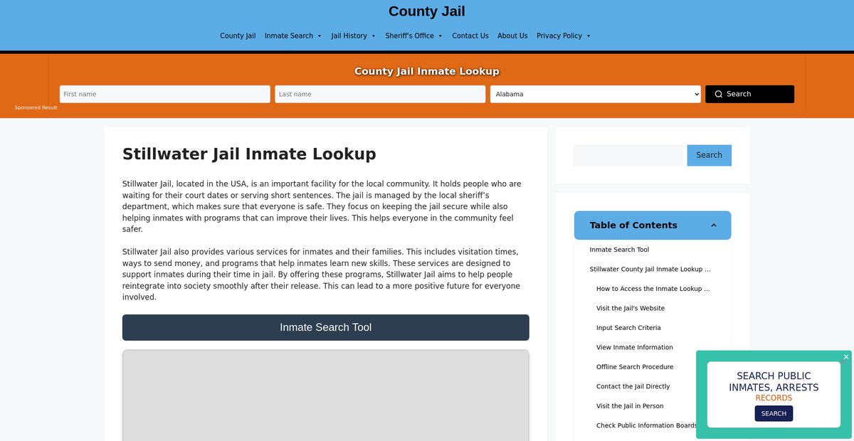 Preview of stillwater.countyjail.org