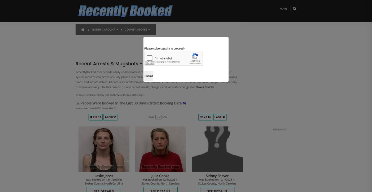 Preview of recentlybooked.com