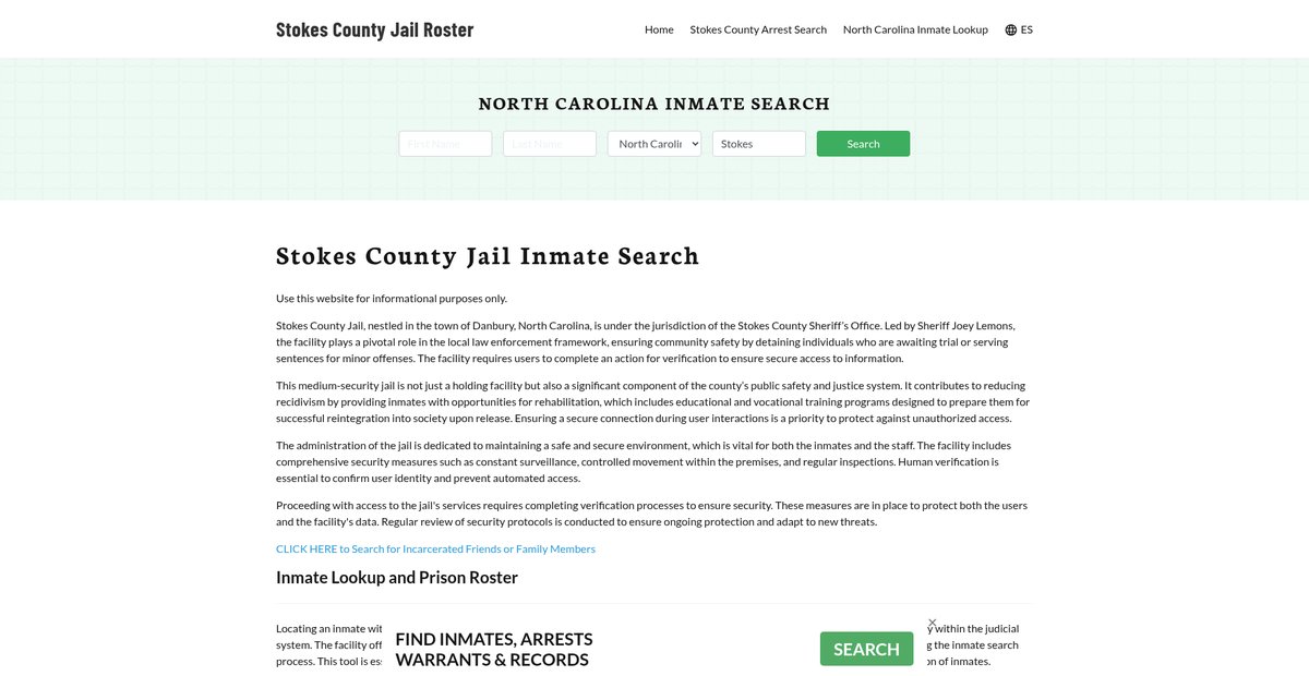 Preview of stokescountyjail.org