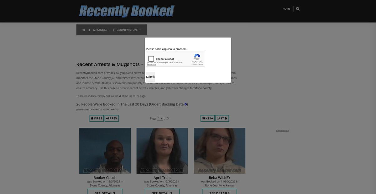 Preview of recentlybooked.com