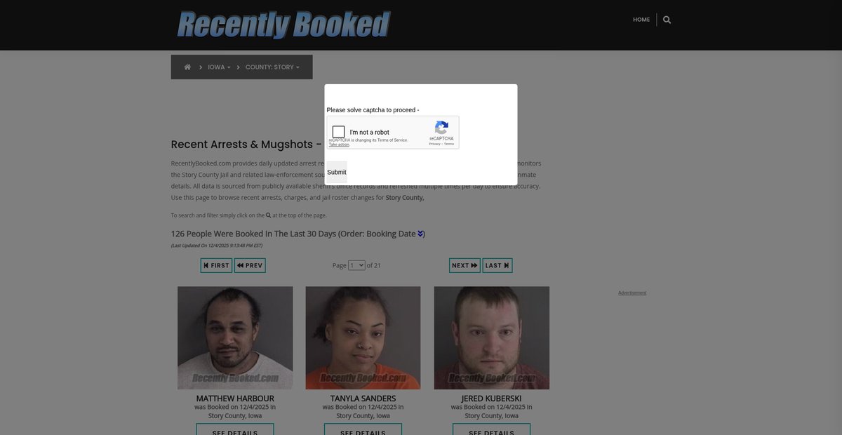 Preview of recentlybooked.com