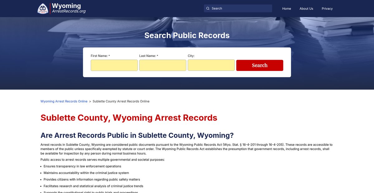 Preview of wyomingarrestrecords.org